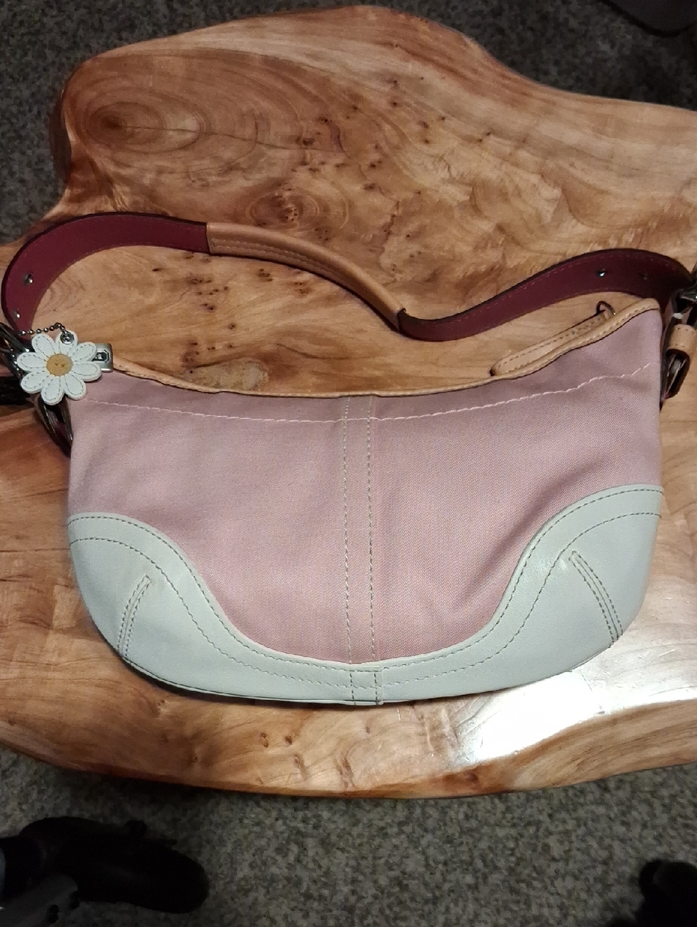 Coach Hobo Classic Pink and Cream Shoulder Bag - Floral Charm